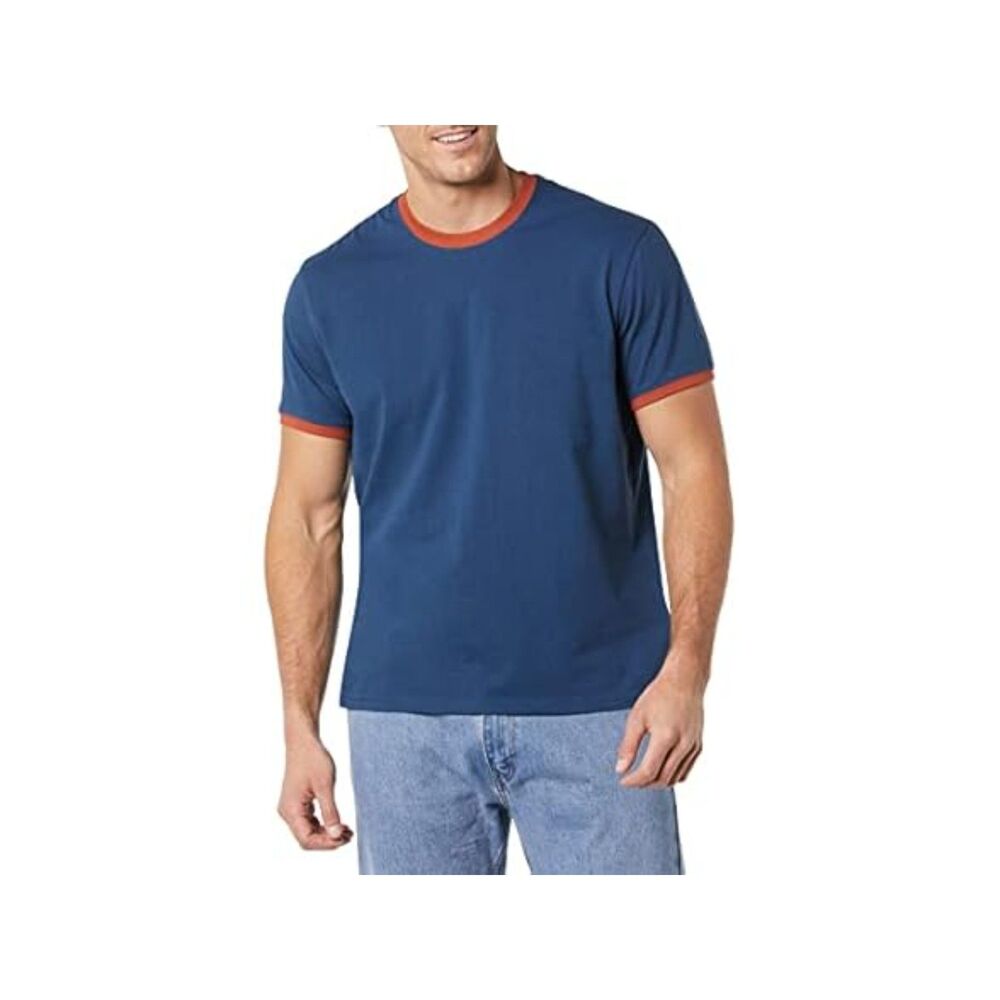 Amazon Essentials Men's Short-Sleeve Ringer T-Shirt- large